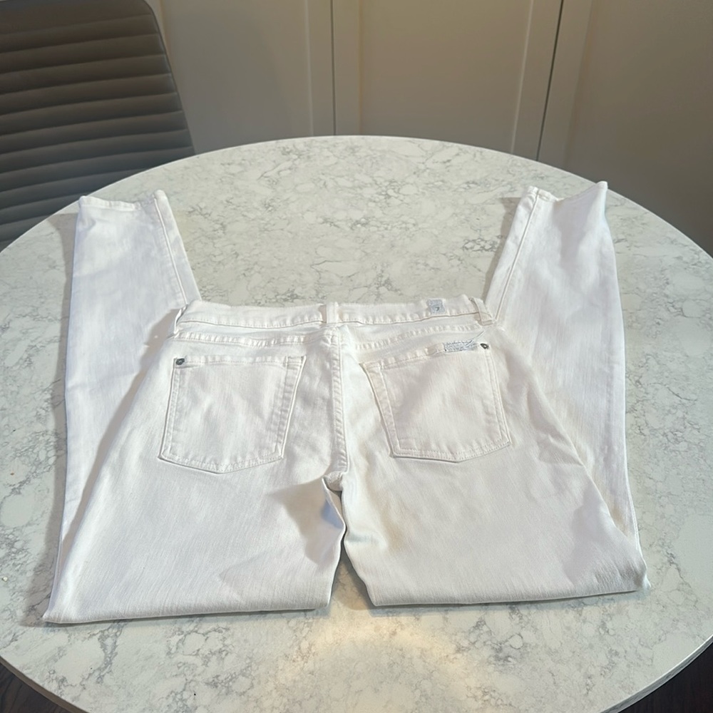 7 for all mankind skinny white jeans